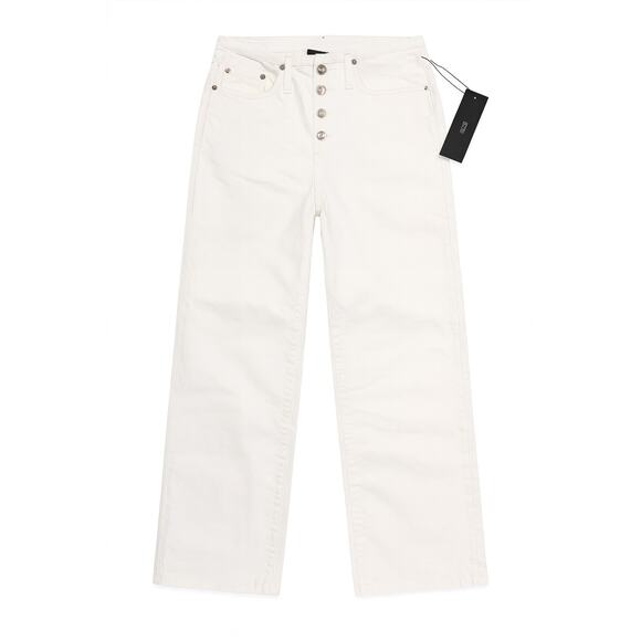 Free People- EDWIN Bound Marli Ankle Jeans White Sz 30 High Rise Button Fly NWT - Picture 5 of 7